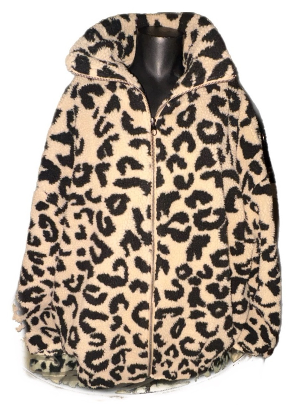 Brunette The Label Leopard Print Sherpa Fleece Jacket (Size M/L) - Picture 2 of 8